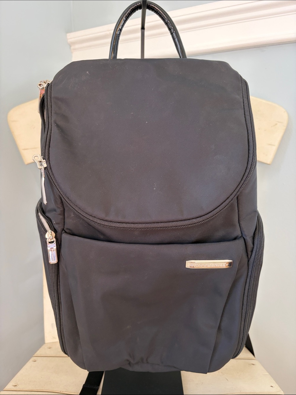 Briggs & Riley Travelware Black Travel Backpack with Front Pocket